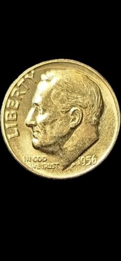USA ROOSEVELT Dime 1956 No Mint Mark A Silver Coin For Your Collection!!!