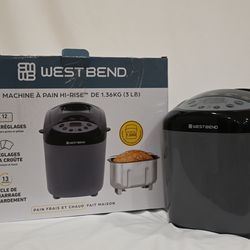 West Bend Hi-Rise Bread Maker with 12 Preset Digital Controls, 3 lb Capacity