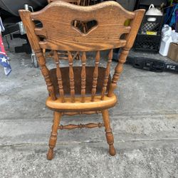 Set Of 4 Solid Wood Chairs 