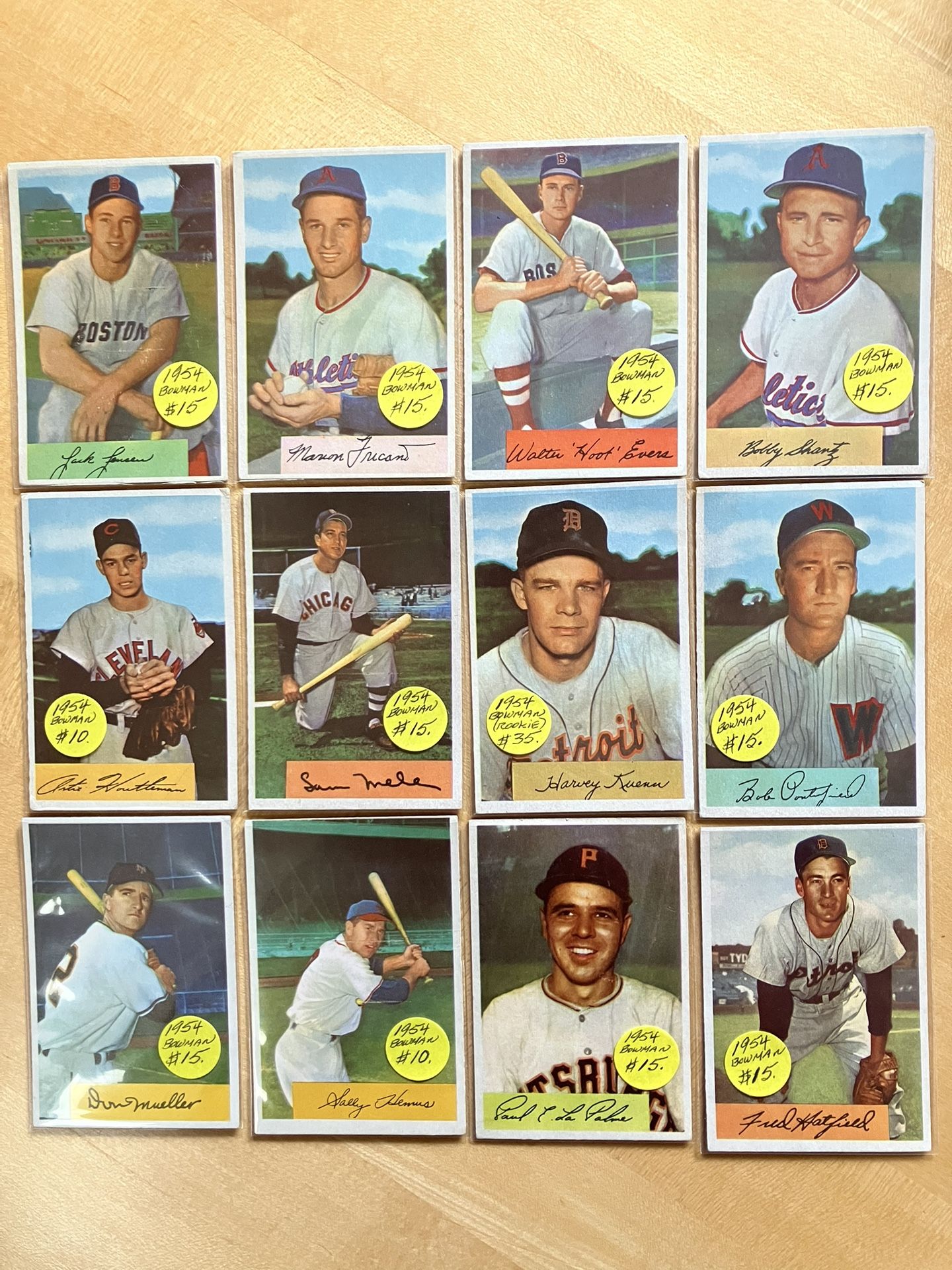 🥎 (21) 1954 BOWMAN BASEBALL CARDS 🥎 VERY NICE CONDITION