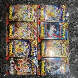8x POKEMON TCG Surging Sparks & Stellar Crown Packs