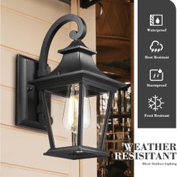 Emviliar Outdoor Wall Lights 2 Pack Black