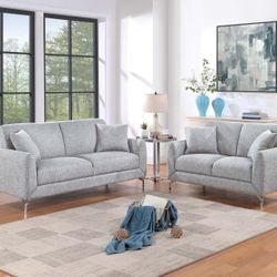 Brand New Light Grey Sofa & Loveseat (Pillows Included)