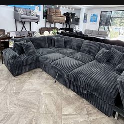 Brand New Super Plush Comfy Corduroy Pullout Sectional 