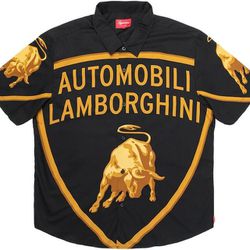 Supreme X Lamborghini Button Down Camp Cuban Shirt 