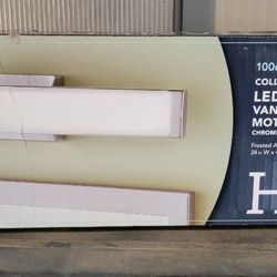 Collier Heights 24 in. Chrome Curved Selectable LED Bathroom Vanity Light Bar Flush Mount with Night Light Feature