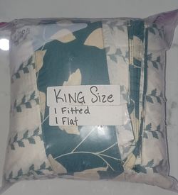 King Sz Fitted And Flat Sheet