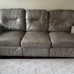 Leather Reclining Sofa And Love Seat