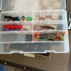 everything in tackle box is darts blowdarts paracord rope and clips 