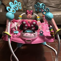 Disney Baby MINNIE MOUSE Forever Besties Infant Activity Center Jumper, Pink, Unisex, Newborn+