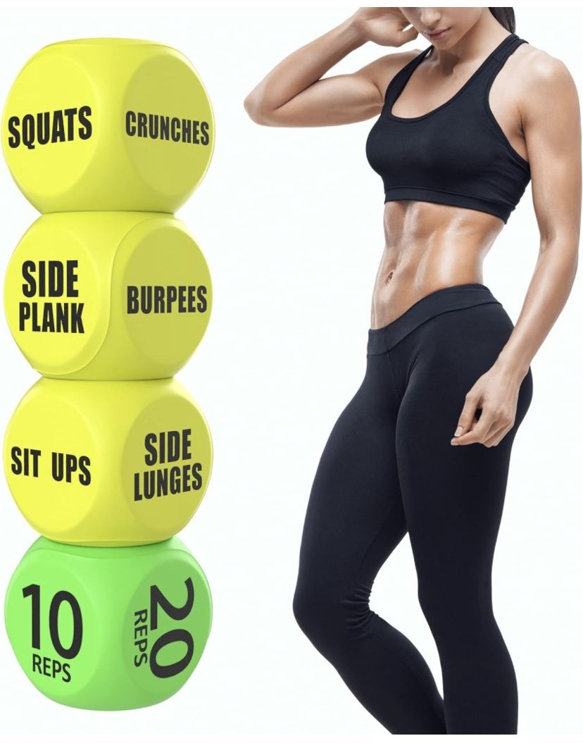 Skywin-Exercise Dice, Fun Workout Dice for Solo or Group Classes, 6-Sided Foam Fitness Dice Great Dynamic Exercise Equipment (Yellow)