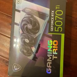 RTX 5070ti gaming trio OC PLUS
Brand: MSI
Chip: NVIDIA
Brand New - Factory Sealed!