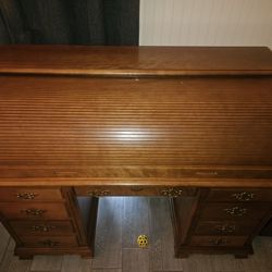 solid wood roll top desk