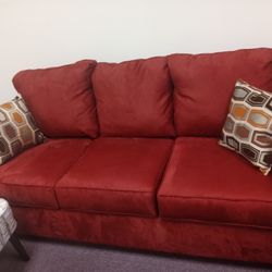 Red Velvet Couch 