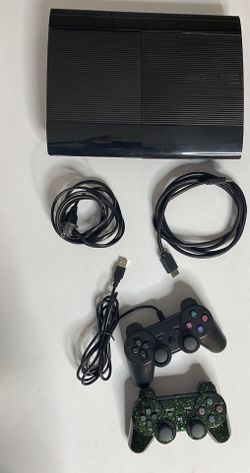 PS3 with  controllers hdmi and power cable 