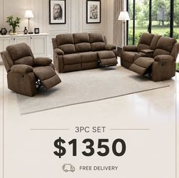 💥FREE DELIVERY💥Brand New  3PC Reclining Sofa Loveseat Chair Set