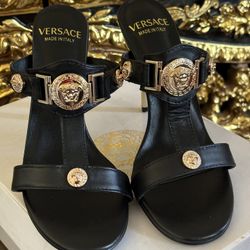 Versace Gold & Black Heels 