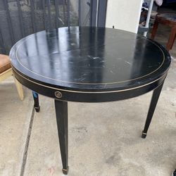 Black Lacquer Round Drexel Table
