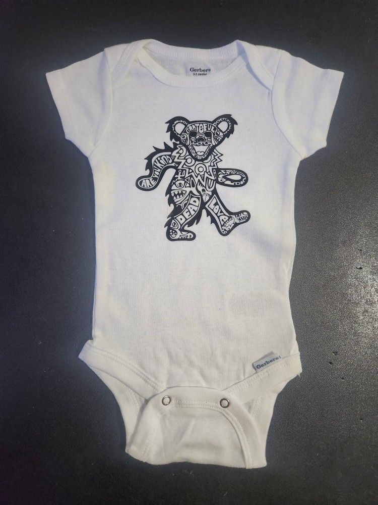 Grateful Dead Baby Band Onesie Onepiece Bodysuit 0-3 Months Brand New