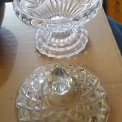 Decorative Items b ( 3 piece lot ) - Snow Globe & Candy Dish & Renaissance Goblet
