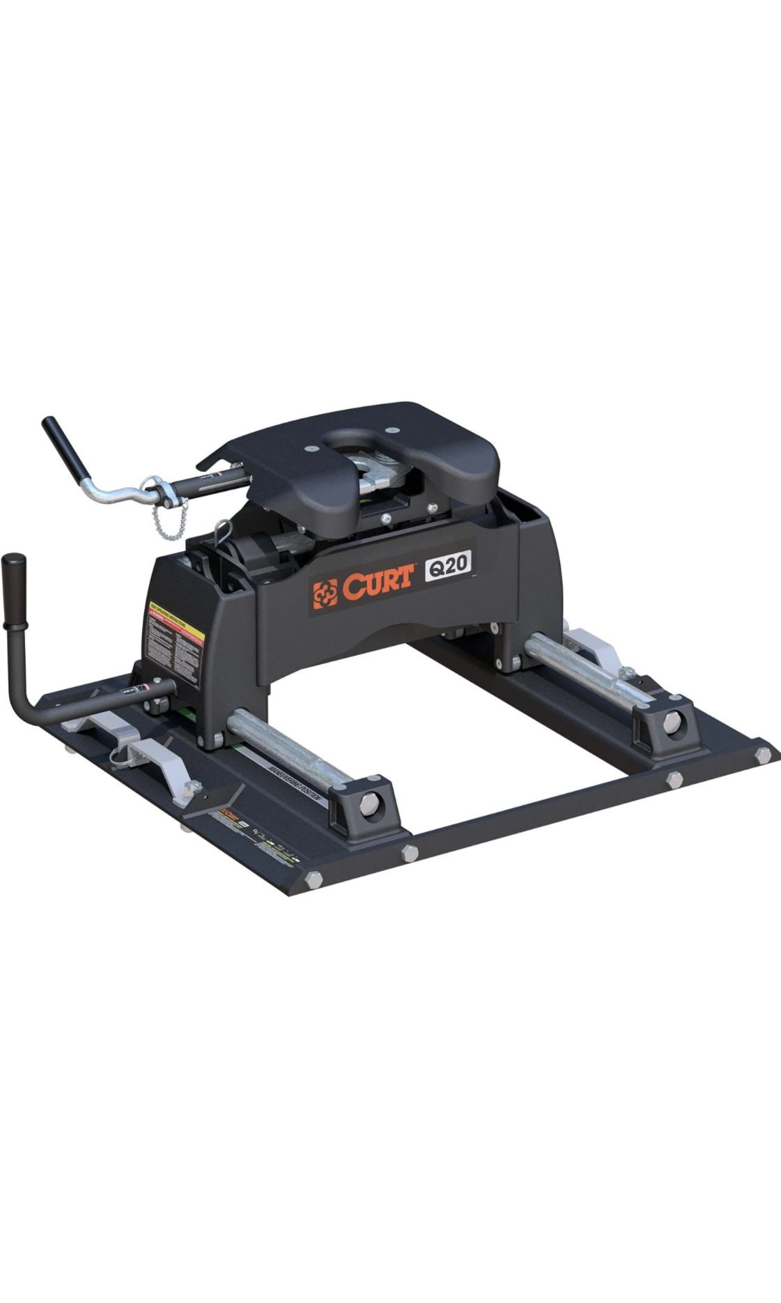 CURT 16677 Q20 5th Wheel Slider Hitch, 20,000 lbs, Select Ford F-250, F-350, F-450, 6.75-Foot Bed Puck System