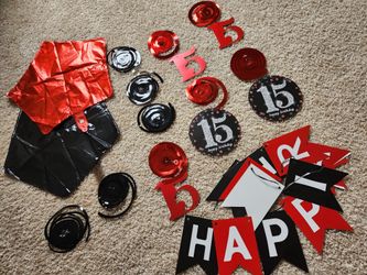 Birthday Party Decor Black And Red 15