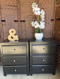 Black 3-Drawer Nightstands – Set of 2 $74