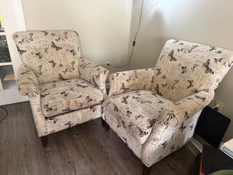 Free Pair of Accent Chairs with Butterfly Print
