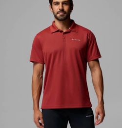 Columbia Men's Utilizer Polo Shirt Size XL Red Short Sleeve Performance Golf