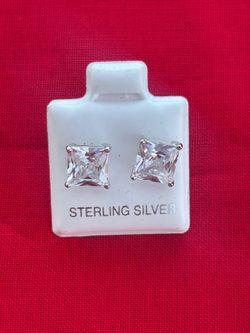 White Cubic Zirconia Sterling Silver earrings