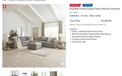 Flexsteel Collins 5-piece Fabric Modular Sectional
