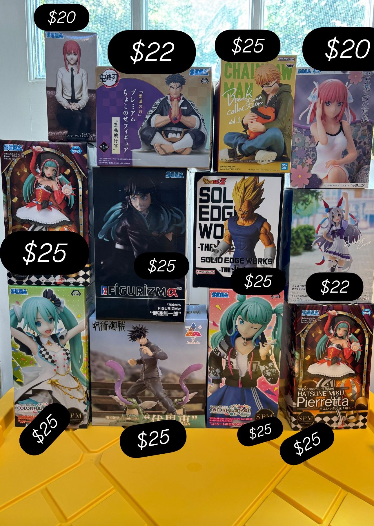 Anime Figures - Prices as listed on the photos