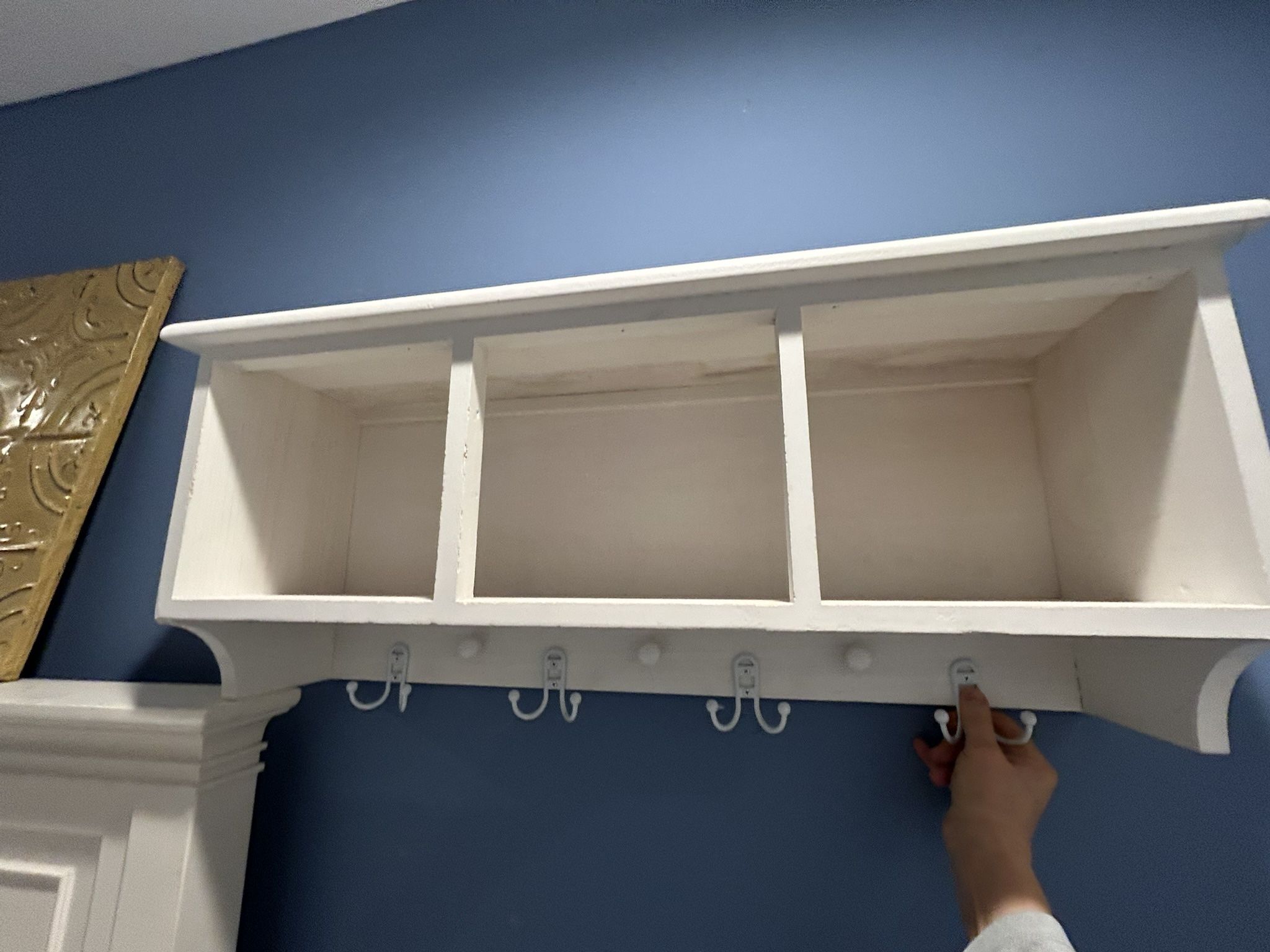 Shelf with cubbies