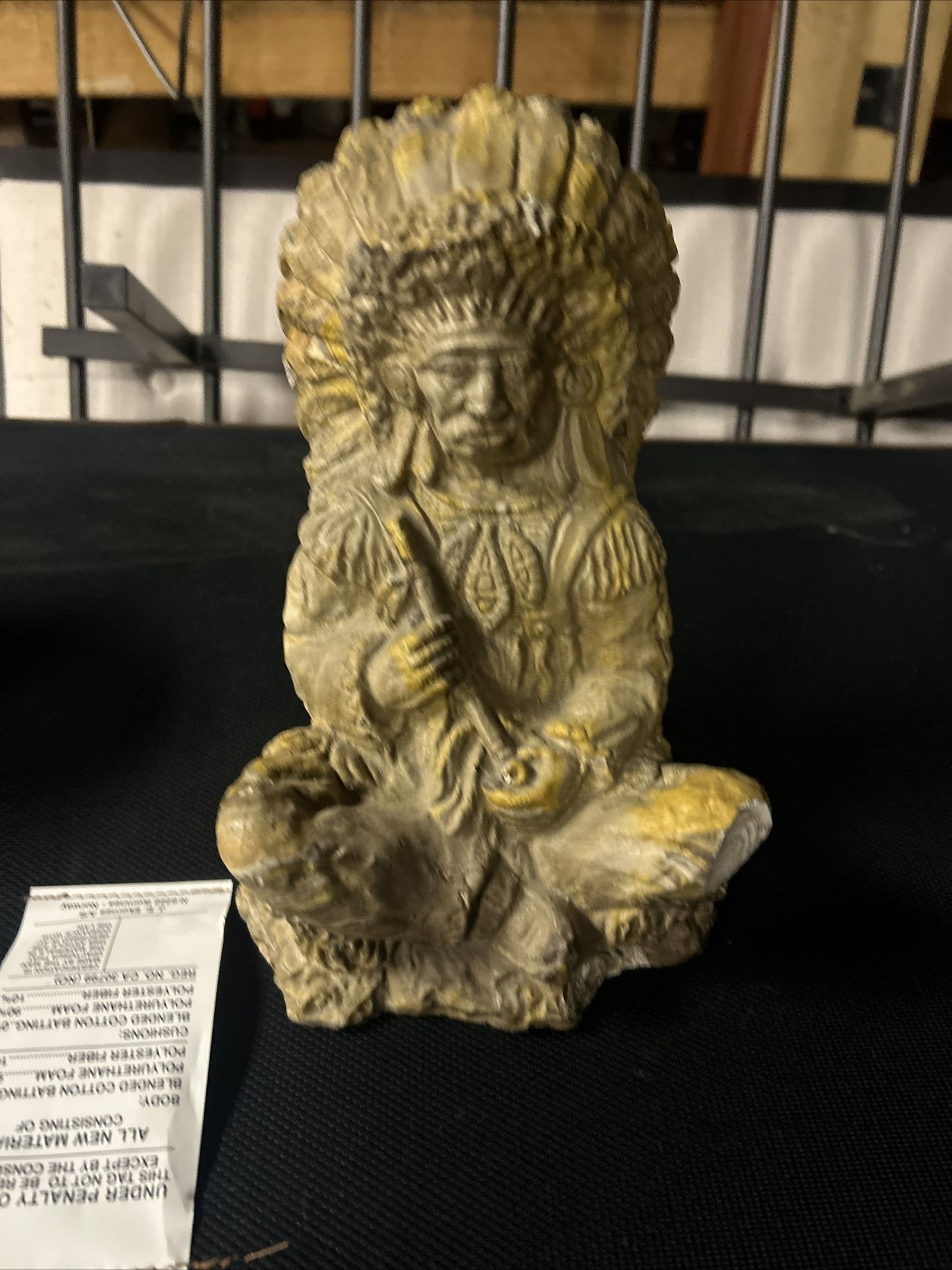 vintage swirl pottery Native American chief statue