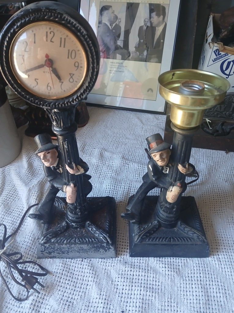 Old Clock And Matching Lamp