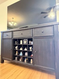 Solid Black wooden TV Buffet