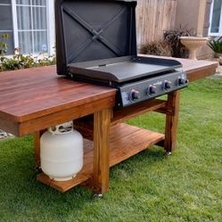 Custom Build Outdoor Wooden Griddle/ Bbq Station And Tables. 