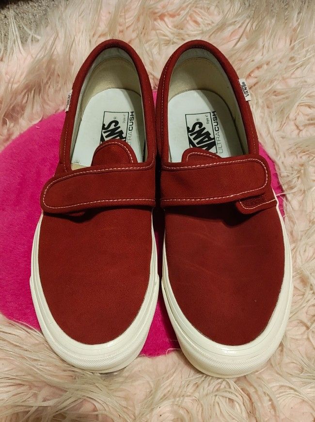 Dark Red Vans Shoes