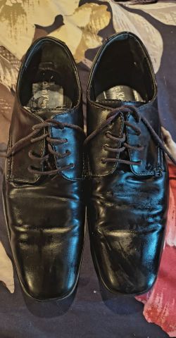 Calvin Klein Black Leather Derby Shoes