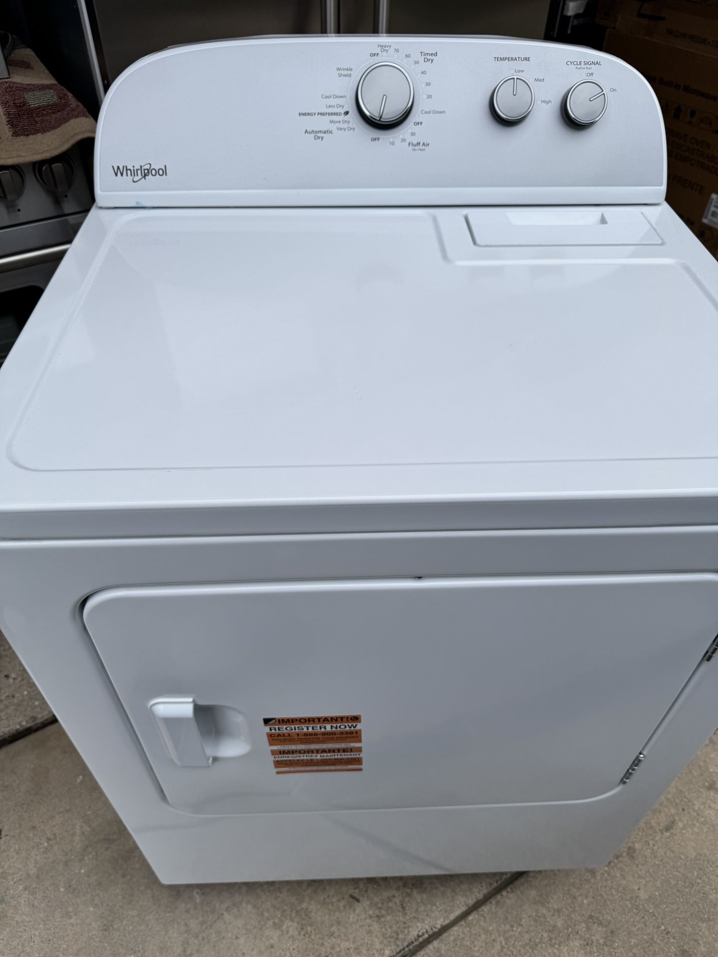 NEW WHIRLPOOL ❤️ ELECTRIC ❤️ DRYER WITH A 🤗 5 YEAR EXTENDED WARRANTY FULLY TRANSFERABLE 🤗 5/18/25