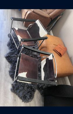 Modern Cowhide Accent Chairs (Set of 2)