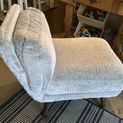 Leisure Armless Accent Slipper Chair Grey Gray