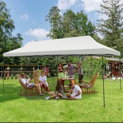 10x30 Pop Up Canopy Tent, Commercial Instant Canopy Heavy Duty With Roller Bag, 8 Sand Bags, 8 Wind