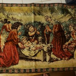  Tapestry Vintage Mary and Baby Jesus