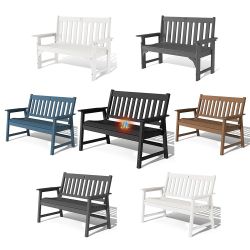 Premium HDPE Outdoor Loveseat Bench Patio Furniture