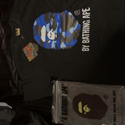 Bape Shirt Blue Small New 