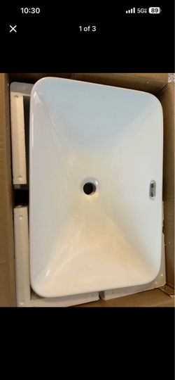 New 22" Milk White Rectangular Ceramic Undermount Bathroom Sink / Wash Basin