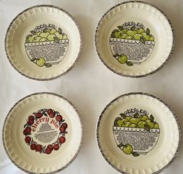 Vintage Ceramic Apple Pie Baking Dish 11”