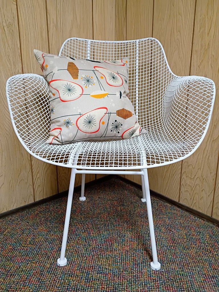 Mid Century Modern Biscayne Wire Patio Outdoor Balcony Chair