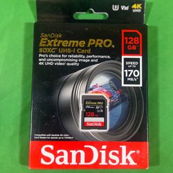 SanDisk Extreme PRO 128GB UHS-I U3 SDXC 170MB/s 4K Memory Card SDSDXXY-128G